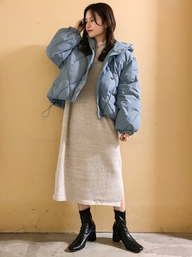 「アイテム（音楽/本・雑誌）」を使った、marinaさん（レディース・158cm）の冬コーディネート
