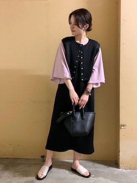 「はじめましてコーデ」｜「アイテム（ワンピース/ドレス）」を使った、marinaさん（レディース・158cm）の春コーディネート