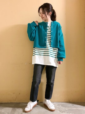 「アイテム（音楽/本・雑誌）」を使った、marinaさん（レディース・158cm）の冬コーディネート