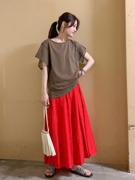 「アイテム（音楽/本・雑誌）」を使った、marinaさん（レディース・158cm）の夏コーディネート