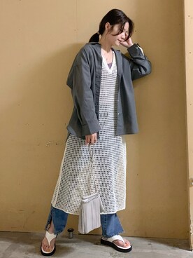 「アイテム（音楽/本・雑誌）」を使った、marinaさん（レディース・158cm）の春コーディネート