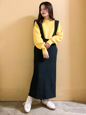 「アイテム（音楽/本・雑誌）」を使った、marinaさん（レディース・158cm）の冬コーディネート