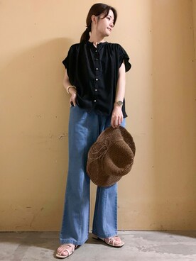 「アイテム（音楽/本・雑誌）」を使った、marinaさん（レディース・158cm）の夏コーディネート