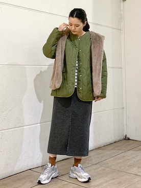 「キルティングバッグ」｜「アイテム（その他アウター）」を使った、marinaさん（レディース・158cm）の冬コーディネート