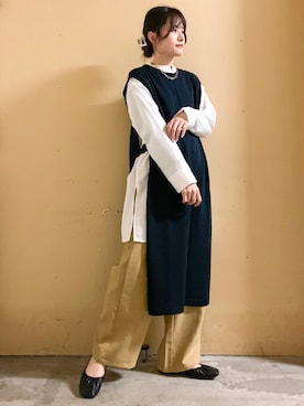 「アイテム（音楽/本・雑誌）」を使った、marinaさん（レディース・158cm）の冬コーディネート