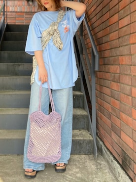 「SOMETHING（サムシング）のアイテム」を使った、つんさん（レディース・154cm）の夏コーディネート