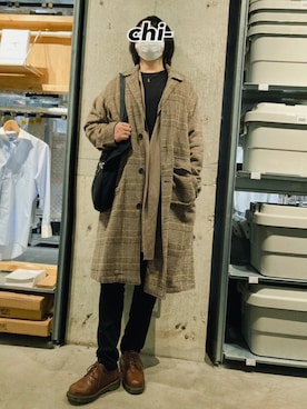 「Yohji Yamamoto（ヨウジヤマモト）のアイテム（バッグ）」を使った、chi-さん（メンズ・168cm）の冬コーディネート