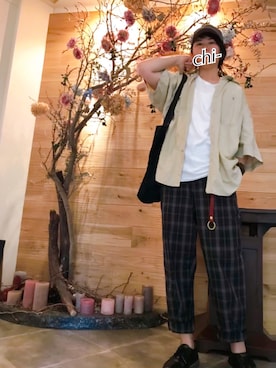 「Yohji Yamamoto（ヨウジヤマモト）のアイテム（バッグ）」を使った、chi-さん（メンズ・168cm）の秋コーディネート