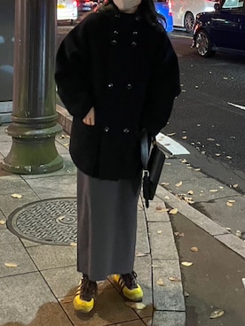 「アイテム（ピーコート）」を使った、ささん（レディース・161cm）の冬コーディネート