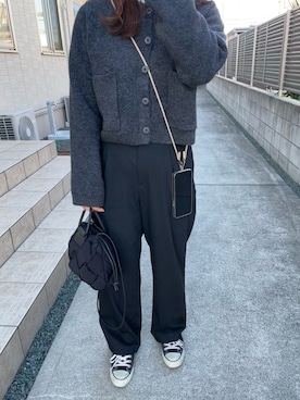 「CONVERSE（コンバース）のCONVERSE コンバース オール スター オックス / ALL STAR OX(BLACK) 32160321（スニーカー）」を使った、ayuさん（レディース・162cm・30代）の冬コーディネート