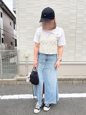 「アイテム（キャミソール、ホワイト系）」を使った、ayuさん（レディース・162cm）の春コーディネート