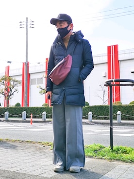 「ARMANI EXCHANGE（アルマーニエクスチェンジ）のアイテム（キャップ）」を使った、H.S@yonoiさん（メンズ・175cm）の冬コーディネート