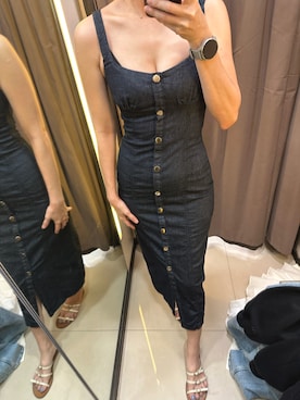 「ZARA（ザラ）のアイテム（ワンピース）」を使った、Ashlee さん（レディース・165cm）の夏コーディネート