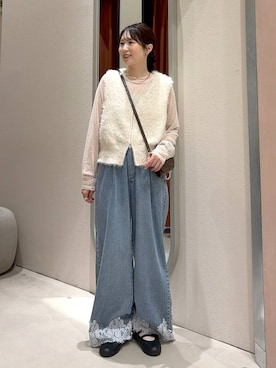 「LOWRYS FARM（ローリーズファーム）のアイテム（ベスト）」を使った、maruさん（レディース・160cm）の秋コーディネート