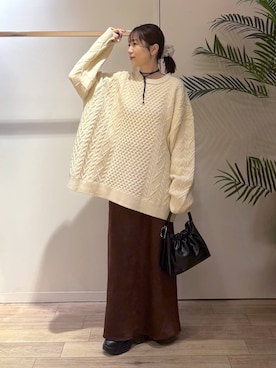 「アイテム（ヘアアクセサリー）」を使った、maruさん（レディース・160cm）の冬コーディネート