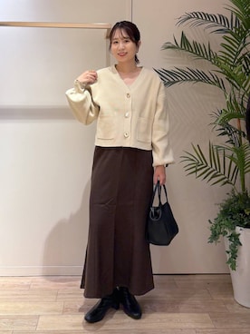 「アイテム（バレッタ/ヘアクリップ）」を使った、maruさん（レディース・160cm・20代）の秋コーディネート