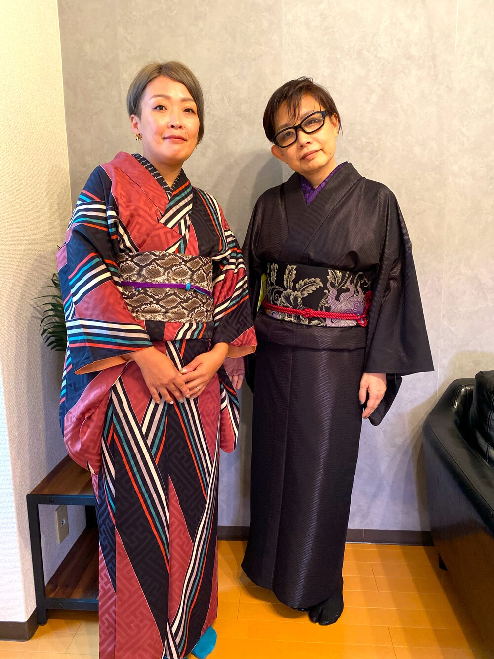 「着物、Rumi Rock、着物コーデ、着物アンティーク」｜「RUMI rockのアイテム（着物、ブラック系）」を使った、Tomomi  Kakudoさん（レディース・155cm）の秋コーディネートの1枚目の写真