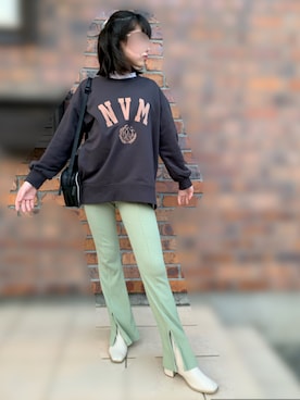 「AS as know as（エーエス アズノウアズ）のアイテム（スウェット）」を使った、chitaroさん（レディース・154cm）の秋コーディネート