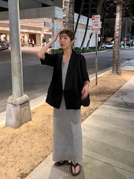 「アイテム（テーラードジャケット、ブラック系）」を使った、ike_lemageさん（レディース・164cm）の夏コーディネート
