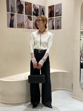 「リブニット」｜「アイテム（その他）」を使った、ike_lemageさん（レディース・164cm）の秋コーディネート