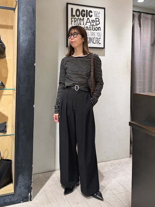 capricieux le'mage バックUネッククロップボーダーTシャツ CAPRICIEUX LE'MAGE（カプリシューレマージュ） tシャツ バックUネック