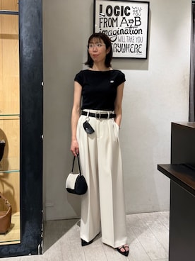 「CAPRICIEUX LE'MAGE（カプリシューレマージュ）のウェリントンメガネ（サングラス、シルバー系）」を使った、ike_lemageさん（レディース・164cm）の春コーディネート