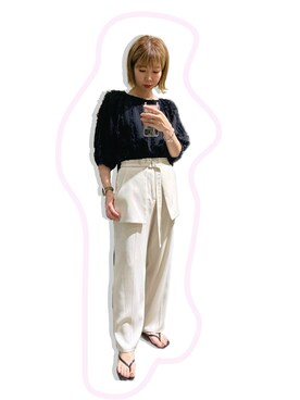 「デザイントップス」｜「アイテム（その他）」を使った、ike_lemageさん（レディース・164cm）の夏コーディネート