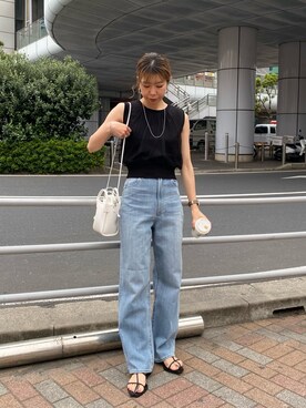 「CAPRICIEUX LE'MAGE（カプリシューレマージュ）のボックスショルダーバッグ（ショルダーバッグ）」を使った、ike_lemageさん（レディース・164cm）の夏コーディネート