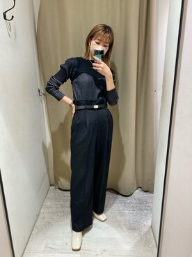 「デザイントップス」｜「アイテム（その他）」を使った、ike_lemageさん（レディース・164cm）の冬コーディネート