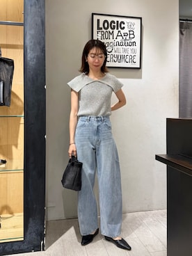 「CAPRICIEUX LE'MAGE（カプリシューレマージュ）のウェリントンメガネ（サングラス、シルバー系）」を使った、ike_lemageさん（レディース・164cm）の夏コーディネート