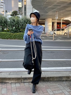 「ゆるニット」｜「アイテム（その他）」を使った、ike_lemageさん（レディース・164cm）の秋コーディネート