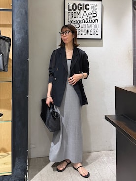 「CAPRICIEUX LE'MAGE（カプリシューレマージュ）のスクエアメガネ（サングラス、その他）」を使った、ike_lemageさん（レディース・164cm）の夏コーディネート