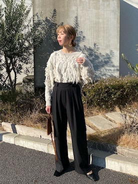 「CAPRICIEUX LE'MAGE（カプリシューレマージュ）のアイテム（イヤリング）」を使った、ike_lemageさん（レディース・164cm）の冬コーディネート