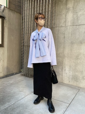 「ボウタイ」｜「アイテム（その他）」を使った、ike_lemageさん（レディース・164cm）の冬コーディネート