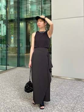 「ラップスカート」｜「アイテム（その他）」を使った、ike_lemageさん（レディース・164cm）の秋コーディネート