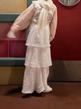 「merry jenny（メリージェニー）のcheckシアーテイアードスカート（スカート）」を使った、ma~さん（レディース・152cm）の夏コーディネート