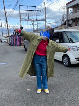 「SLOBE citron.（スローブシトロン）のアイテム（ステンカラーコート）」を使った、ゆり☺︎さん（レディース・161cm）の春コーディネート