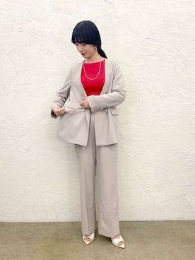 「SHENERY（シーナリー）のアイテム（ノーカラージャケット）」を使った、NAGATA_167cmさん（レディース・167cm）の冬コーディネート