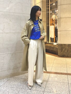 「SHENERY（シーナリー）のアイテム（ステンカラーコート）」を使った、NAGATA_167cmさん（レディース・167cm）の春コーディネート