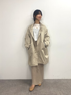「SHENERY（シーナリー）のアイテム（モッズコート）」を使った、NAGATA_167cmさん（レディース・167cm）の夏コーディネート