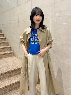 「SHENERY（シーナリー）のアイテム（ステンカラーコート）」を使った、NAGATA_167cmさん（レディース・167cm）の春コーディネート
