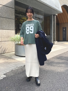 「SHENERY（シーナリー）のアイテム（ステンカラーコート）」を使った、NAGATA_167cmさん（レディース・167cm）の秋コーディネート