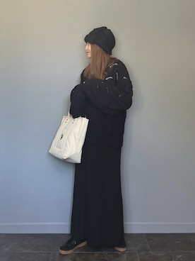「AS KNOW AS plus（アズノゥアズプラス）のアイテム（ニットキャップ/ビーニー）」を使った、SHOさん（レディース・165cm）の秋コーディネート