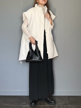 「重ね着ベストシーズン」｜「アイテム（ダウンジャケット/コート）」を使った、SHOさん（レディース・165cm）の秋コーディネート