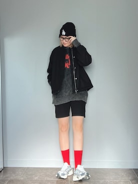 「アイテム（レッグウェア）」を使った、SHOさん（レディース・165cm）の秋コーディネート