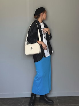 「hunch（ハンチ）の【WEB限定/別注】 バンドカラー オーバーサイズ　デニムシャツ（シャツ/ブラウス）」を使った、SHOさん（レディース・165cm）の秋コーディネート