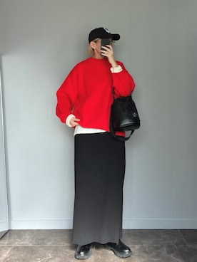 「アイテム（スカート）」を使った、SHOさん（レディース・165cm）の秋コーディネート