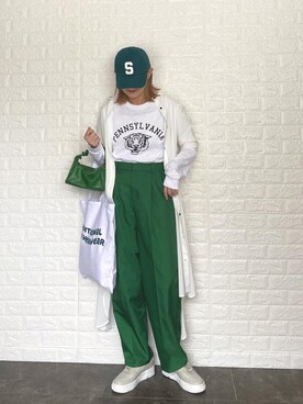 「bohmal（ボマール）のアイテム（パンツ）」を使った、SHOさん（レディース・165cm）の春コーディネート