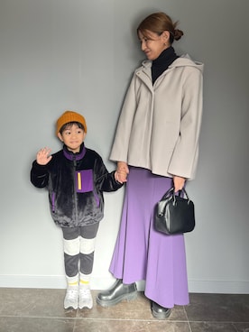 「フリース」｜「アイテム（ノーカラーコート）」を使った、SHOさん（レディース・165cm）の秋コーディネート