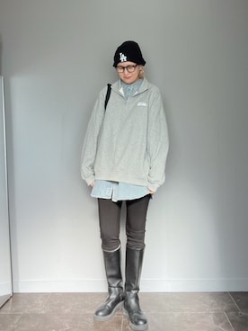 「アイテム（ニットキャップ/ビーニー）」を使った、SHOさん（レディース・165cm）の秋コーディネート